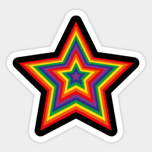 Rainbow Star Sticker